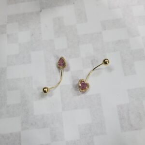 PIRCING OMBLIGO CORAZON6MM DIAMANTADO