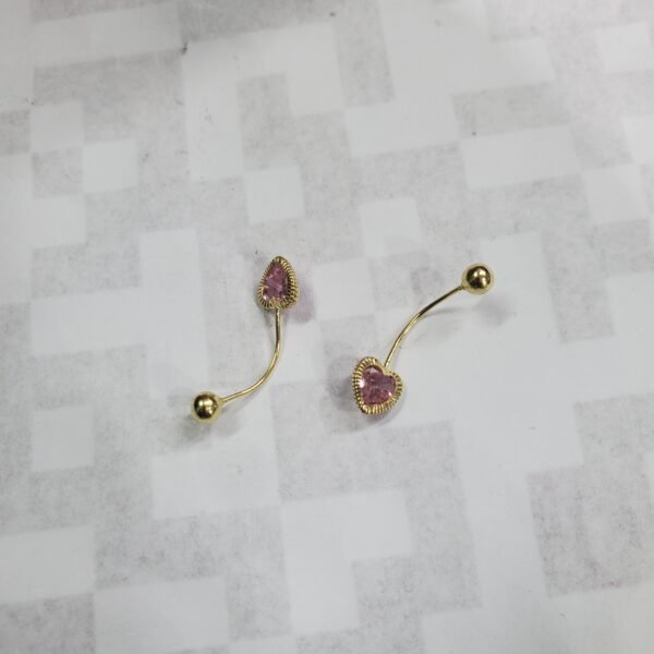 PIRCING OMBLIGO CORAZON6MM DIAMANTADO